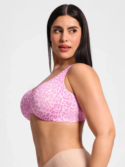 Adjustable-Strap Underwire V-neck Bra