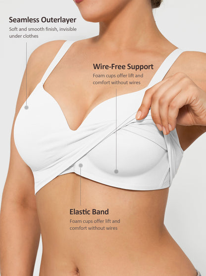 Wireless Push-Up Seamless Full Coverage Bra Bundle