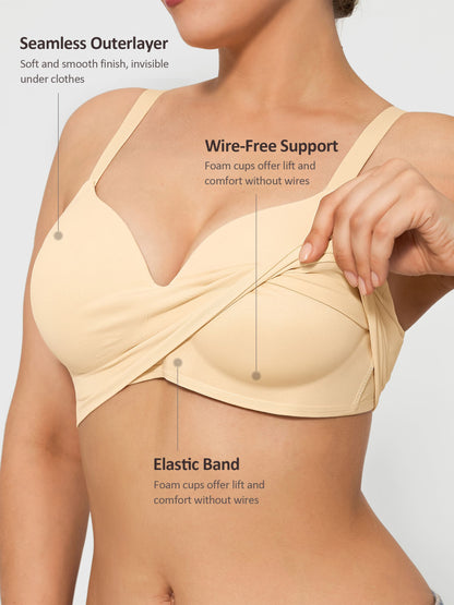 Wireless Push-Up Seamless Full Coverage Bra Bundle