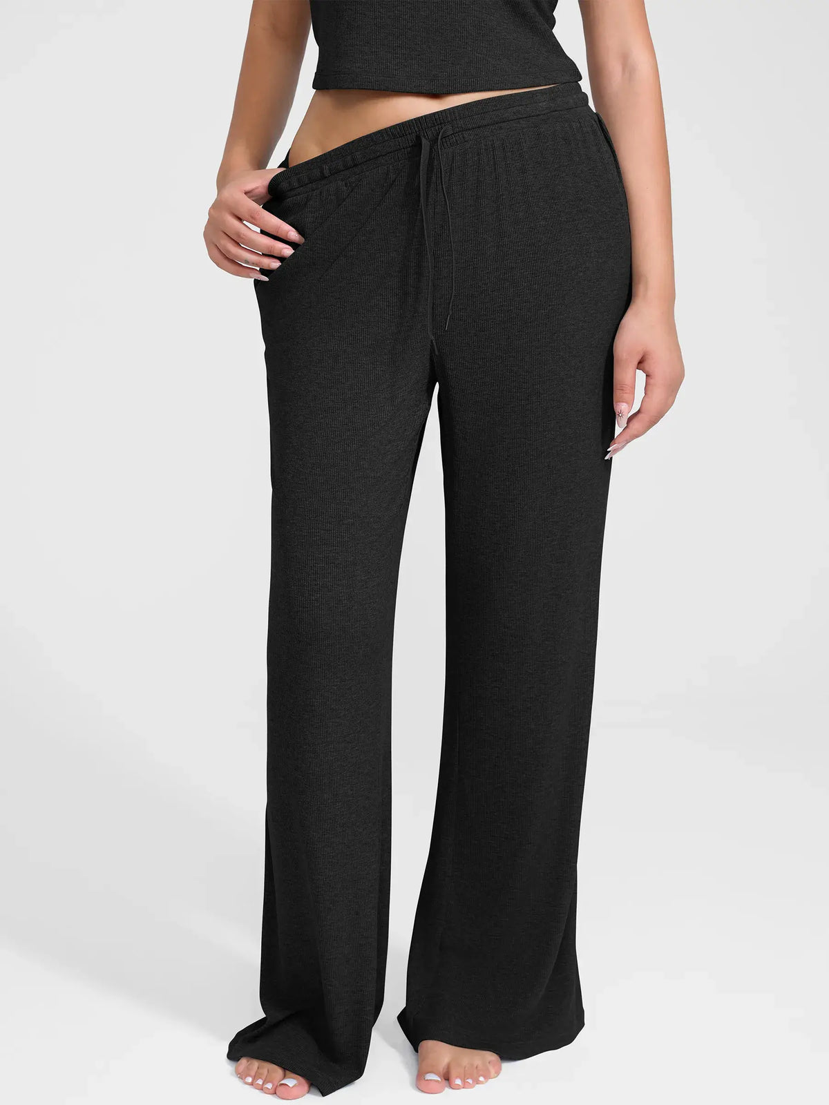 Ribbed Wide-Leg Soft Lounge Pants