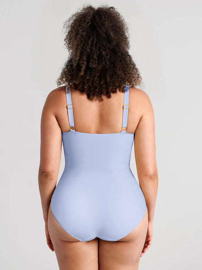 Deep V Metal Ring Ruched Sculpting Swimsuit [BOGO]