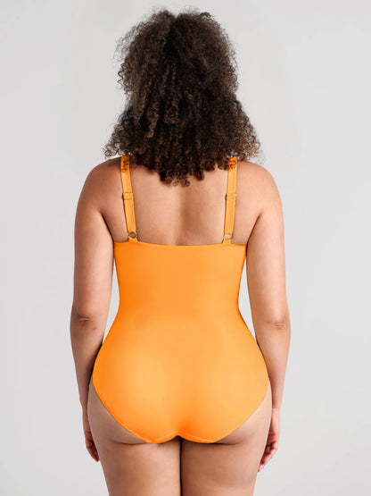 Deep V Metal Ring Ruched Sculpting Swimsuit [BOGO]