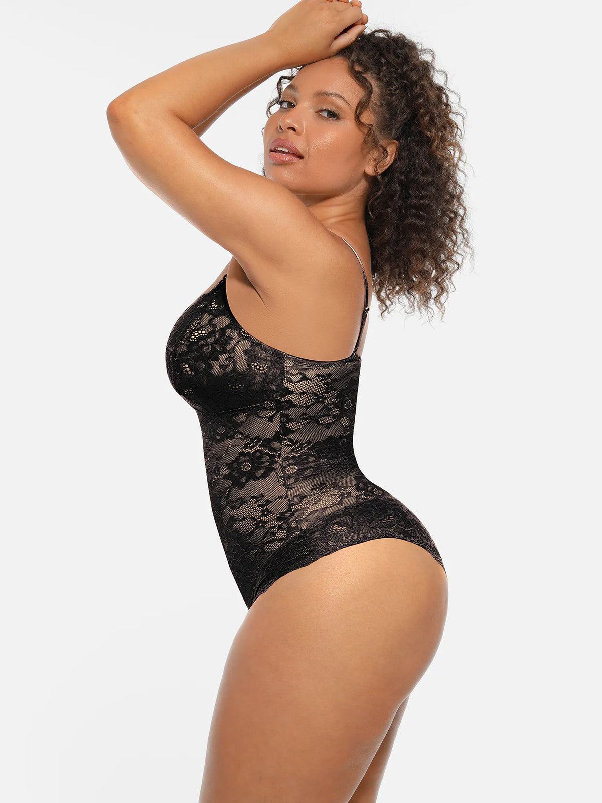 Lace Tummy Control Double-Layer Bodysuit