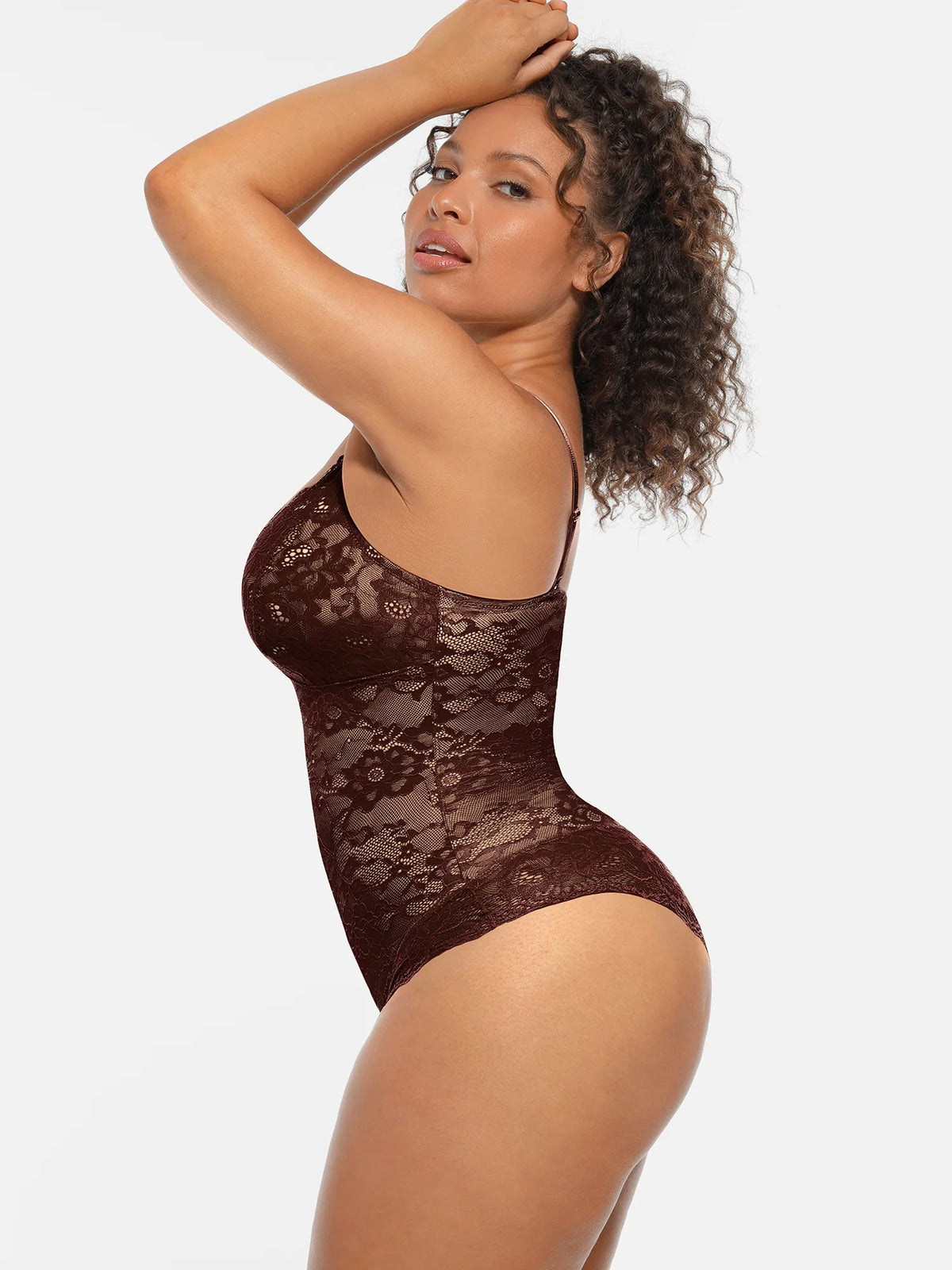 Lace Tummy Control Double-Layer Bodysuit