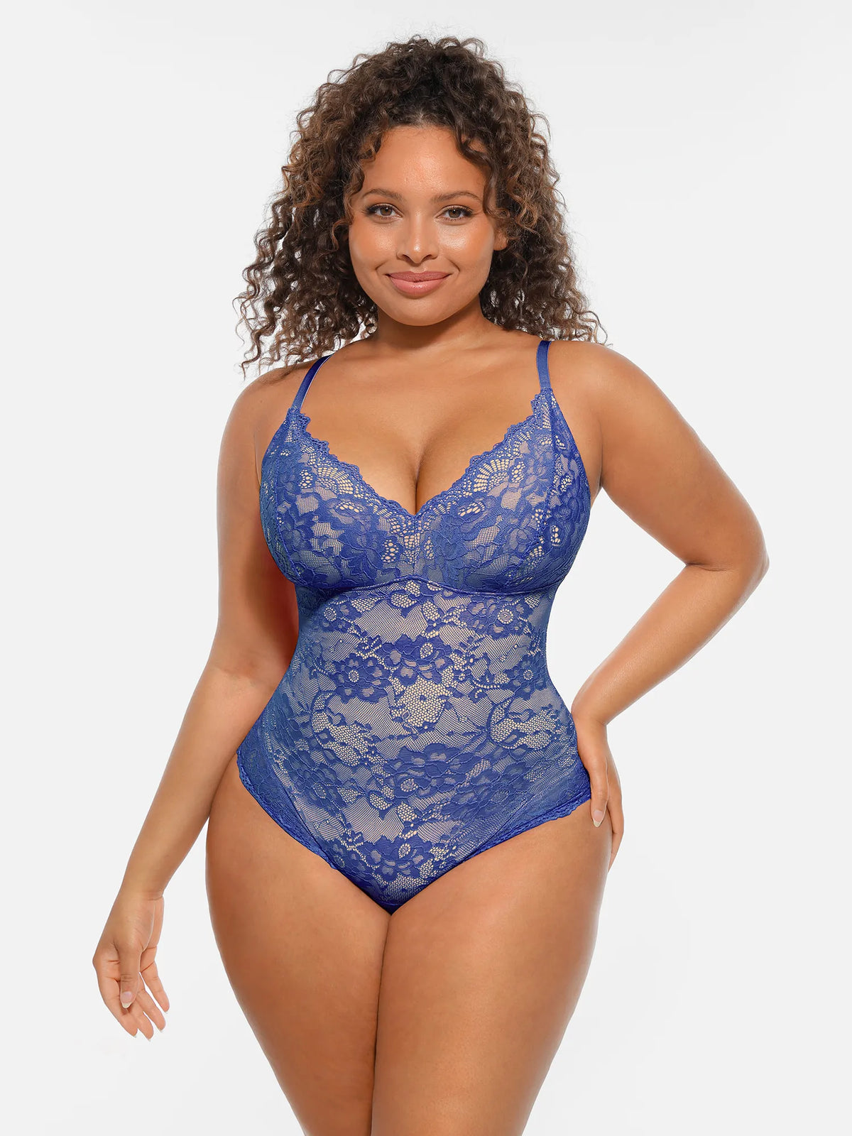 Lace Tummy Control Double-Layer Bodysuit
