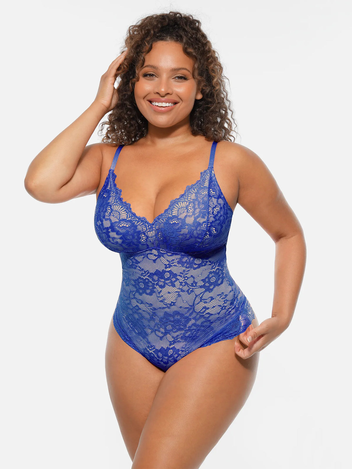 Lace Tummy Control Double-Layer Bodysuit