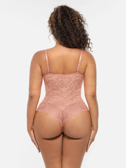 Lace Tummy Control Double-Layer Bodysuit