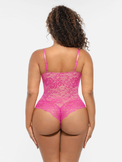Lace Tummy Control Double-Layer Bodysuit