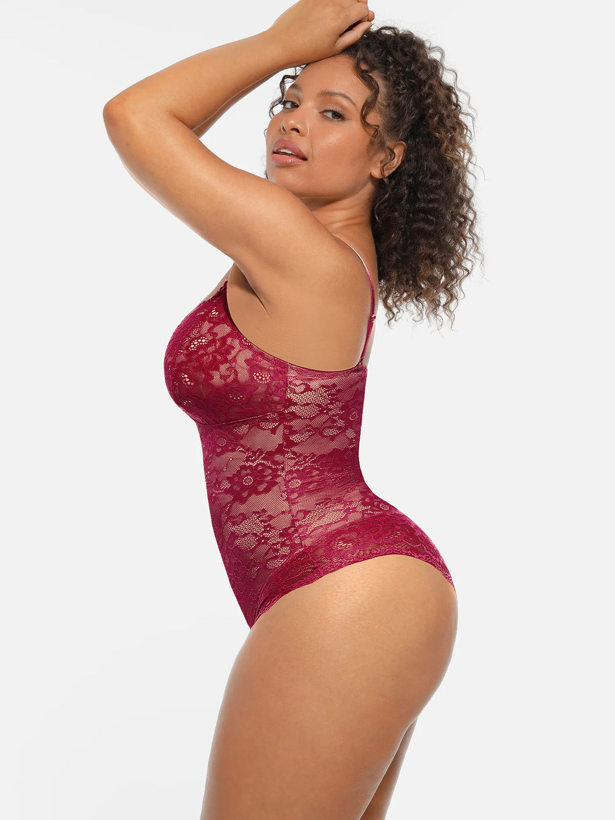 Lace Tummy Control Double-Layer Bodysuit