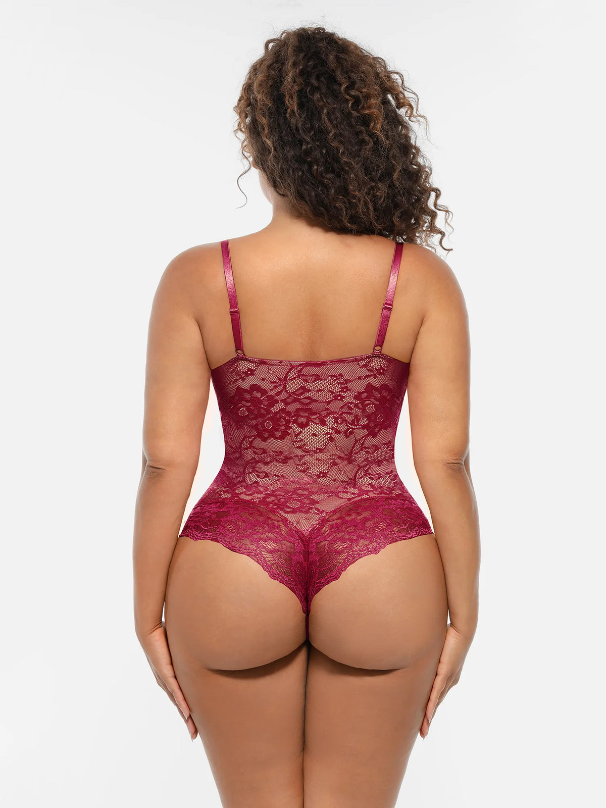 Lace Tummy Control Double-Layer Bodysuit
