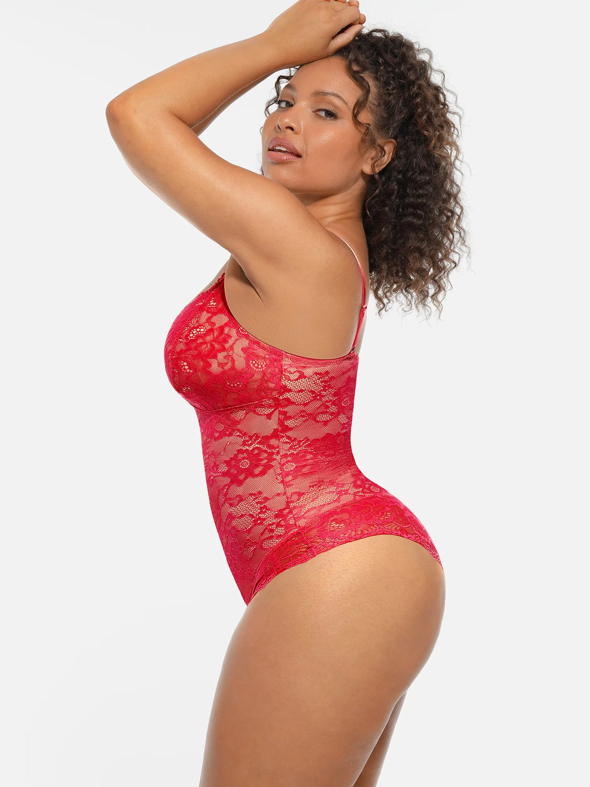 Lace Tummy Control Double-Layer Bodysuit