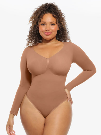 Seamless Supportive Long Sleeve Tummy Control Bodysuit [BOGO]