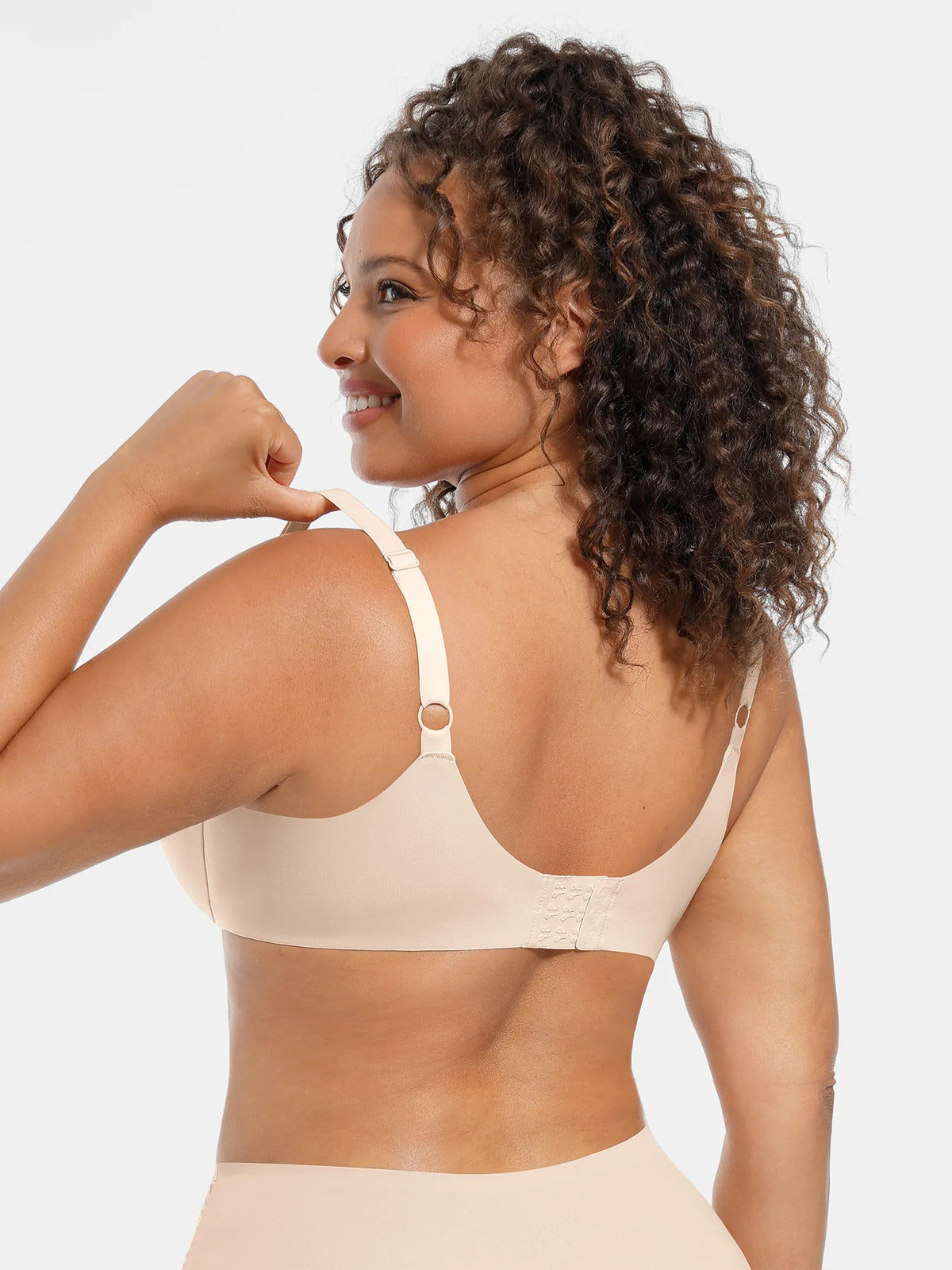 Adjustable-Strap Underwire V-neck Bra