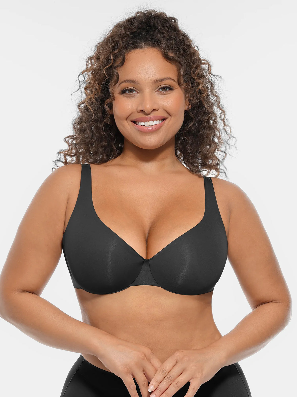 Adjustable-Strap Underwire Deep V-neck Bra Bundle