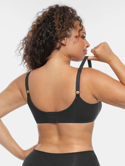 Adjustable-Strap Underwire V-neck Bra