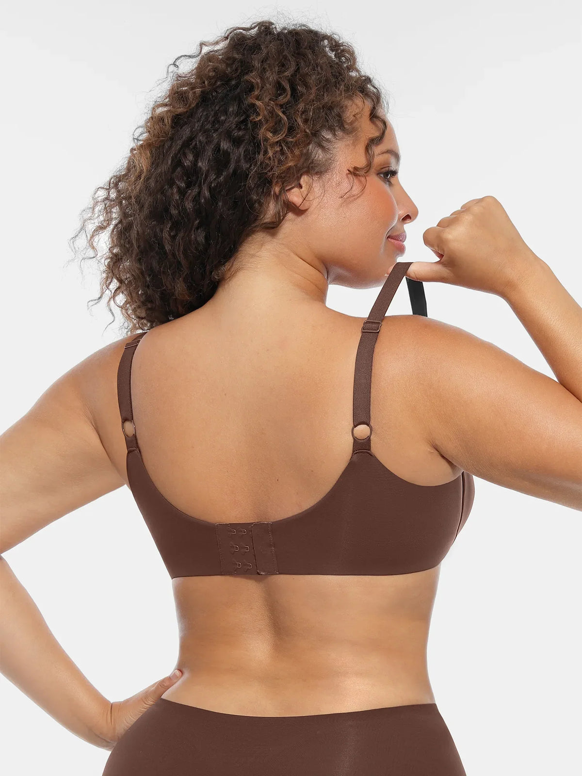 Adjustable-Strap Underwire V-neck Bra