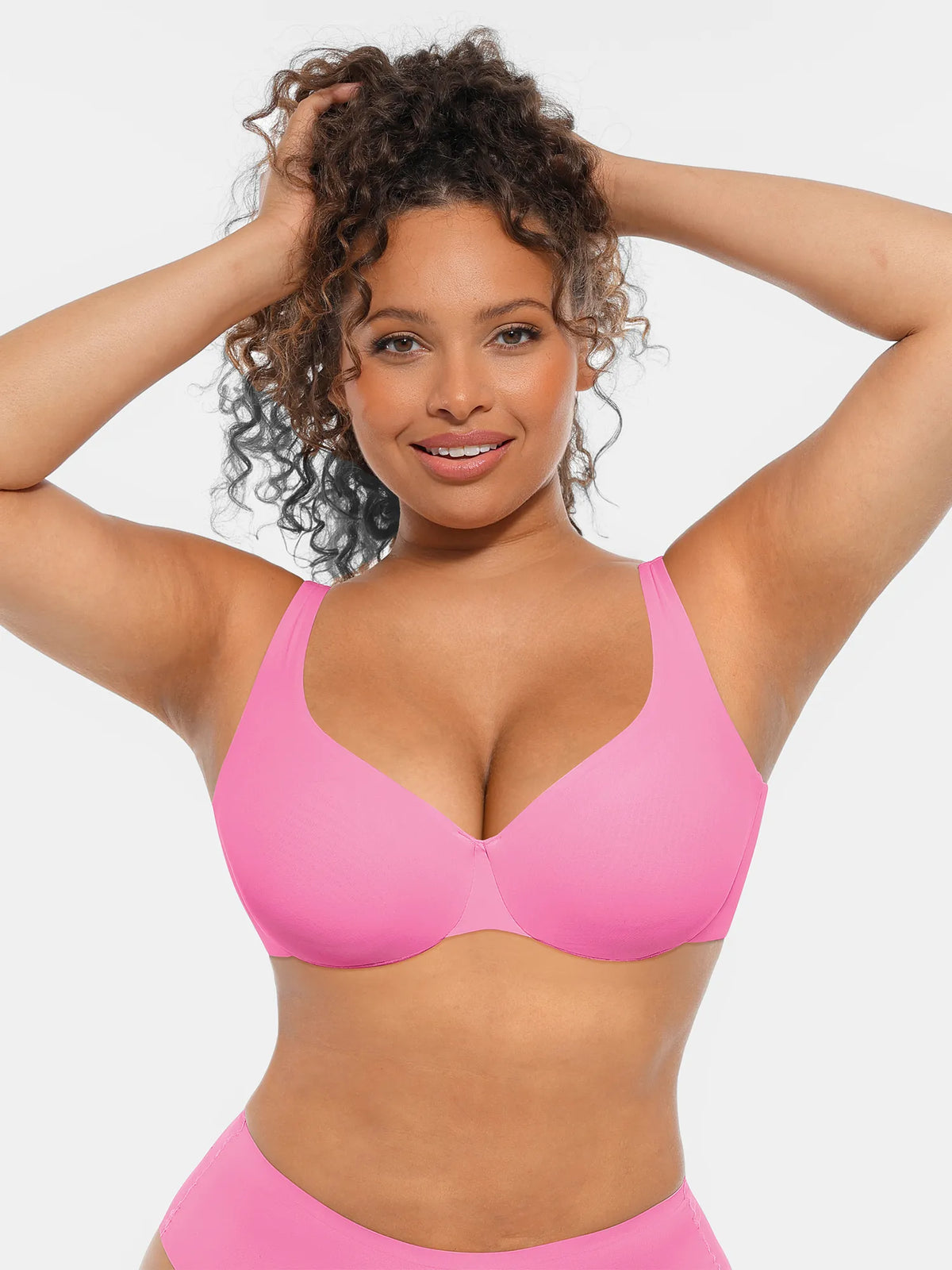 Adjustable-Strap Underwire Deep V-neck Bra Bundle