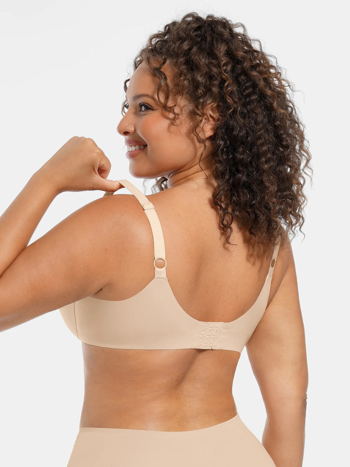 Adjustable-Strap Underwire V-neck Bra