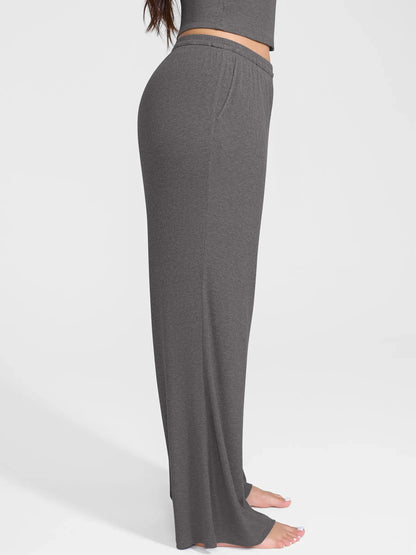 Ribbed Wide-Leg Soft Lounge Pants