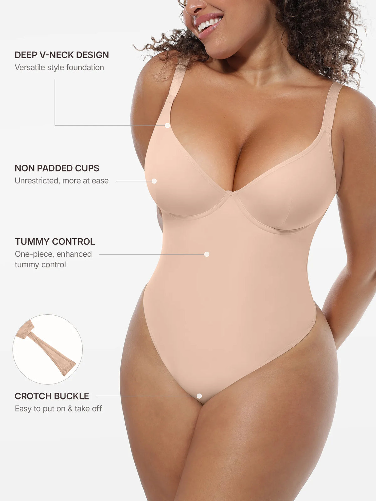 Deep V-Neck Sculpt Bodysuit
