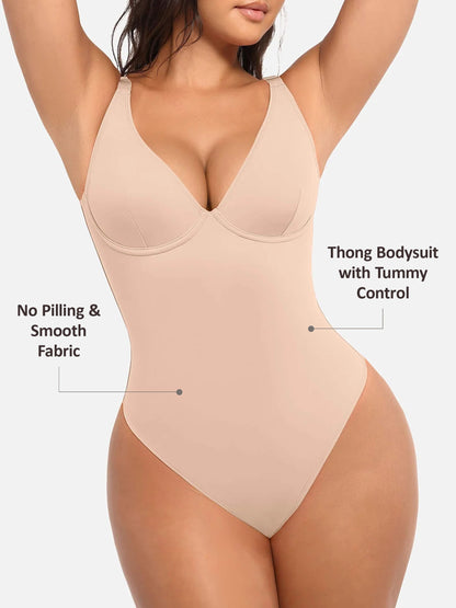 V-Plunge Tummy Control Stretch Bodysuit