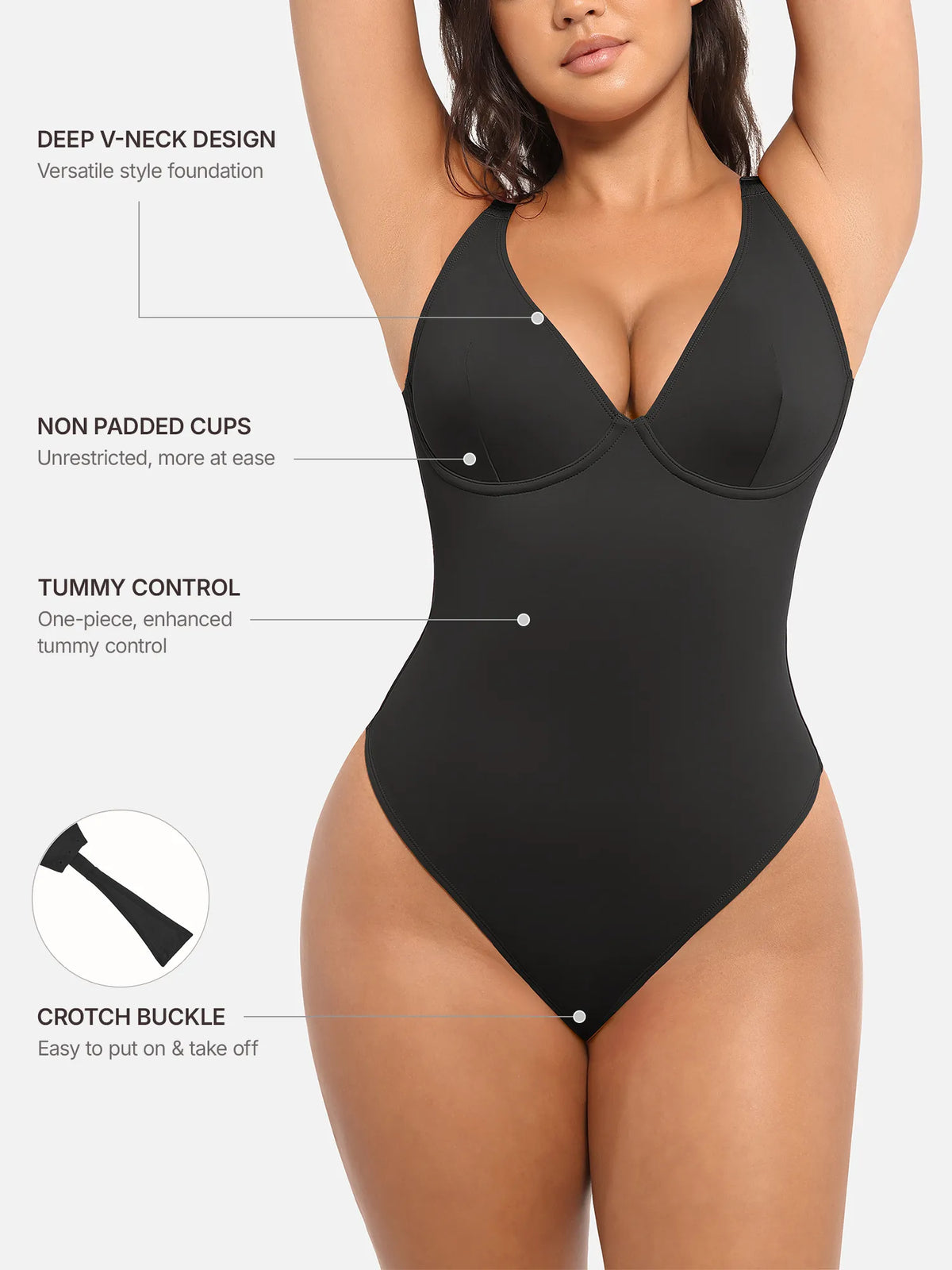 V-Plunge Support Bodysuit [BOGO]