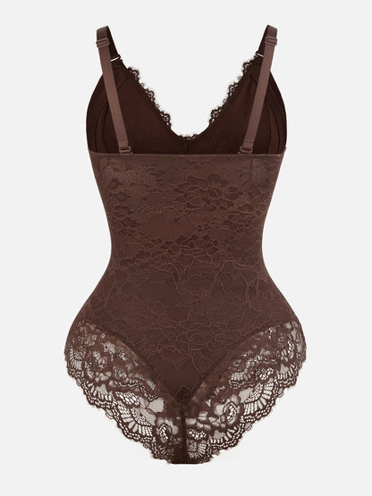Lace V-Neck Stretch Bodysuit [BOGO]