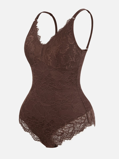 Lace V-Neck Stretch Bodysuit [BOGO]