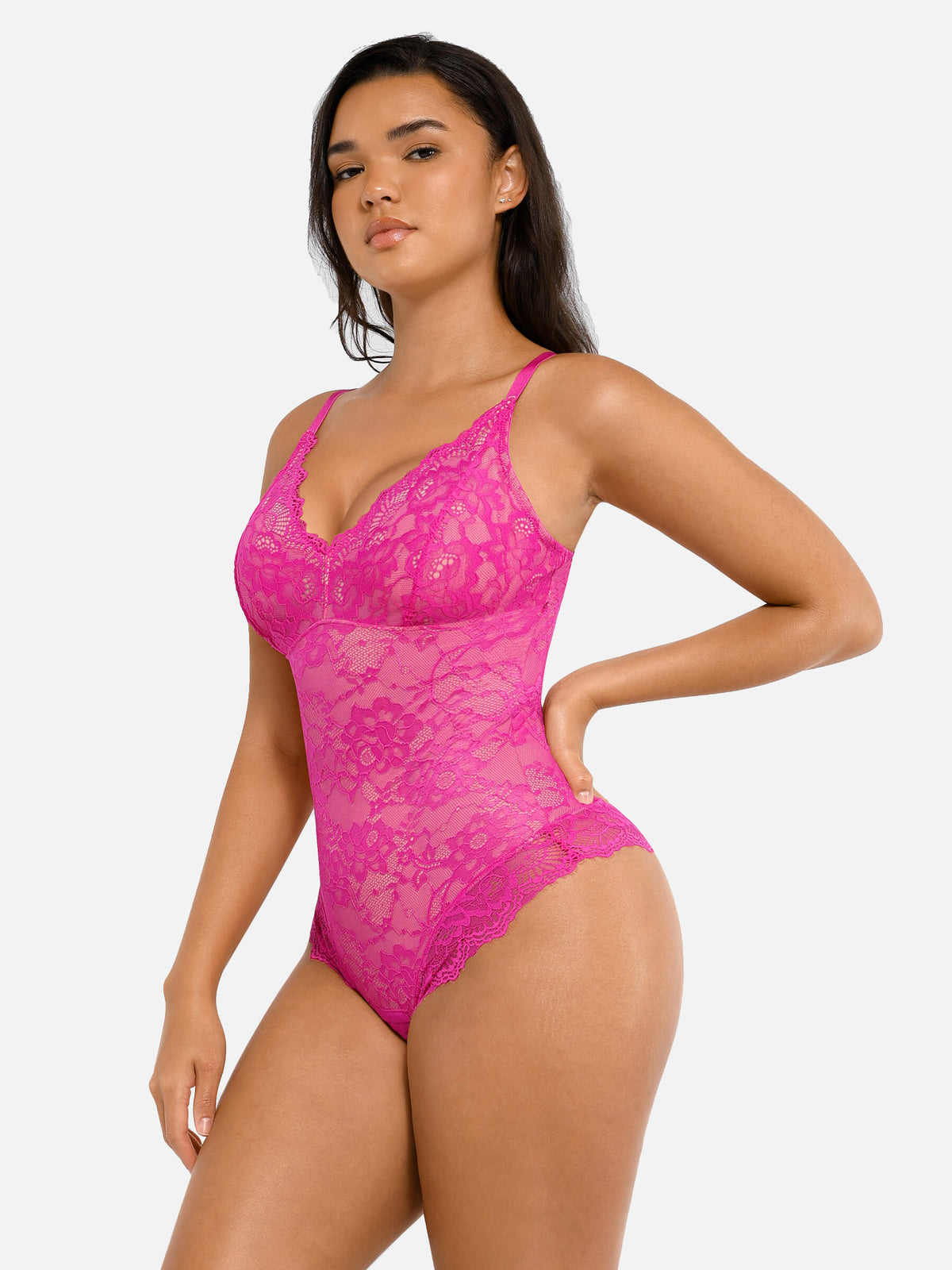 Lace V-Neck Stretch Bodysuit [BOGO]