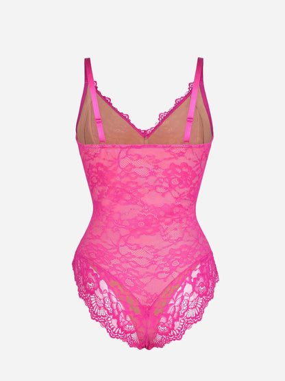 Lace V-Neck Stretch Bodysuit [BOGO]