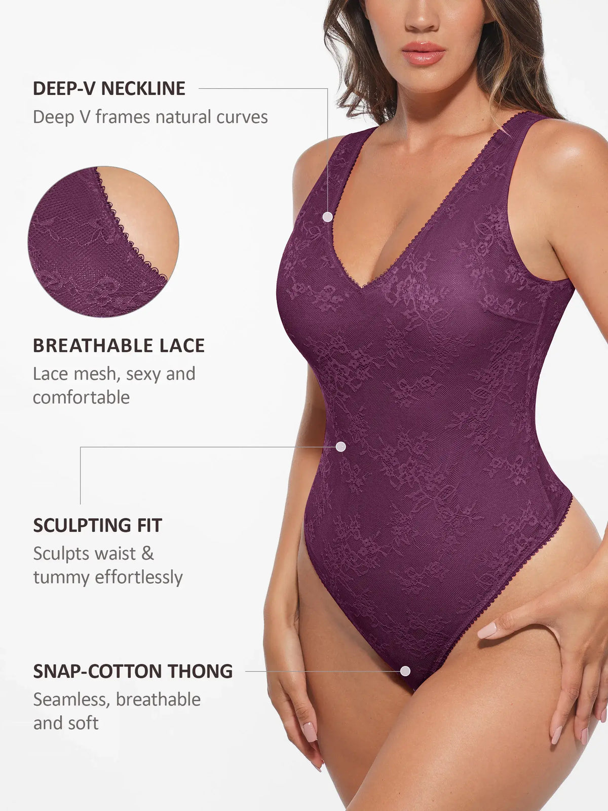 Seamless Lightweight Lace Bodysuit