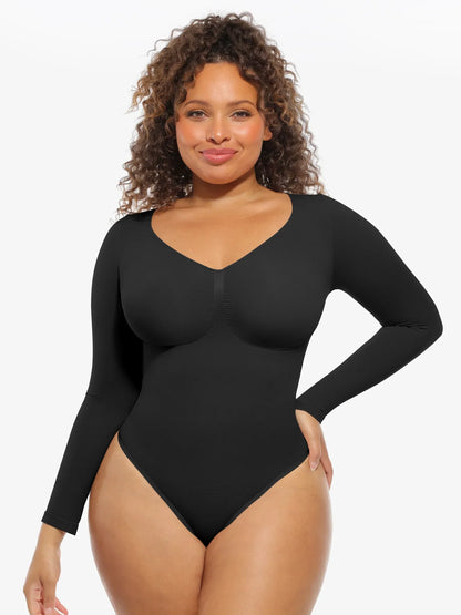 Seamless Supportive Long Sleeve Tummy Control Bodysuit [BOGO]