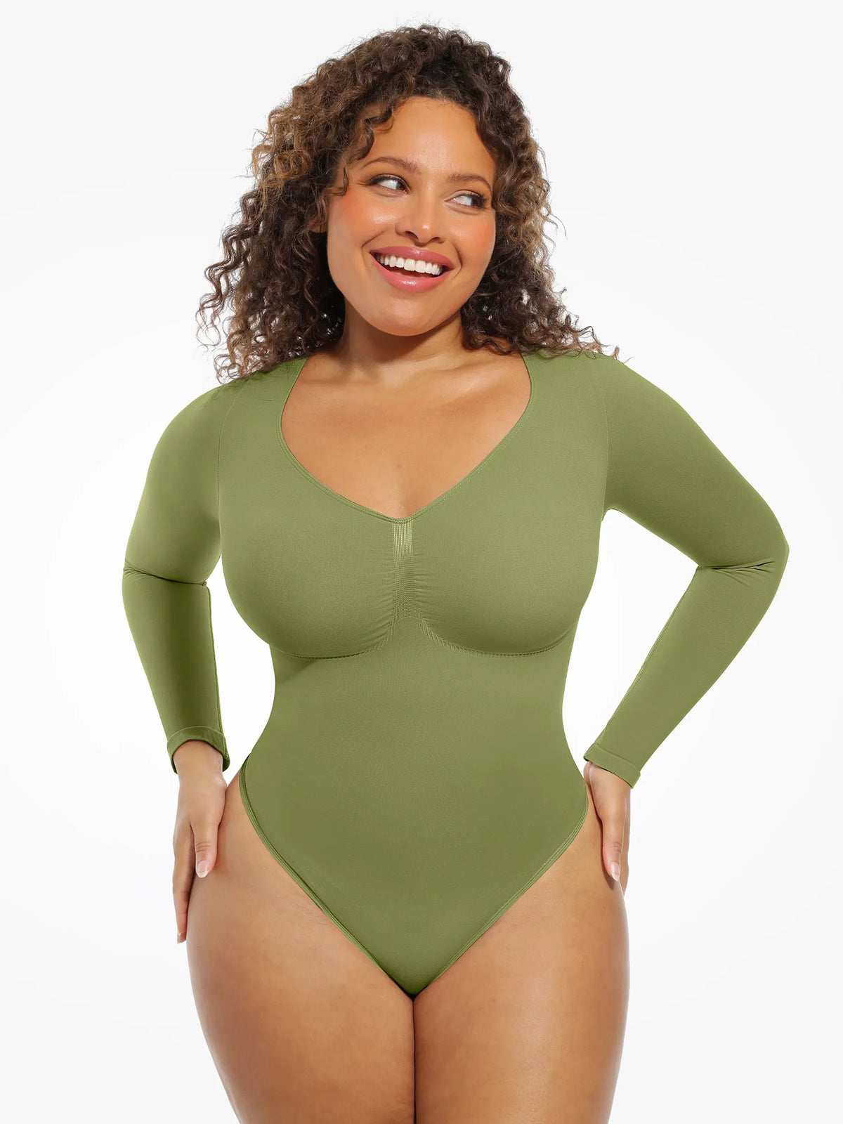 Seamless Supportive Long Sleeve Tummy Control Bodysuit