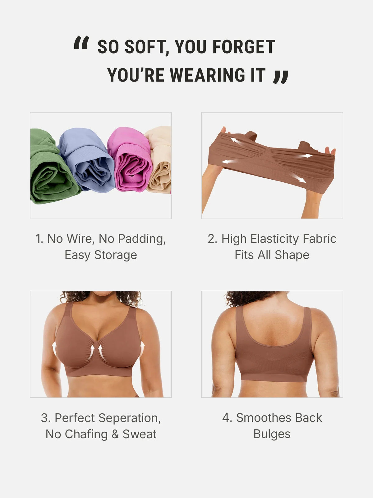 Seamless Wireless Full Coverage Bra
