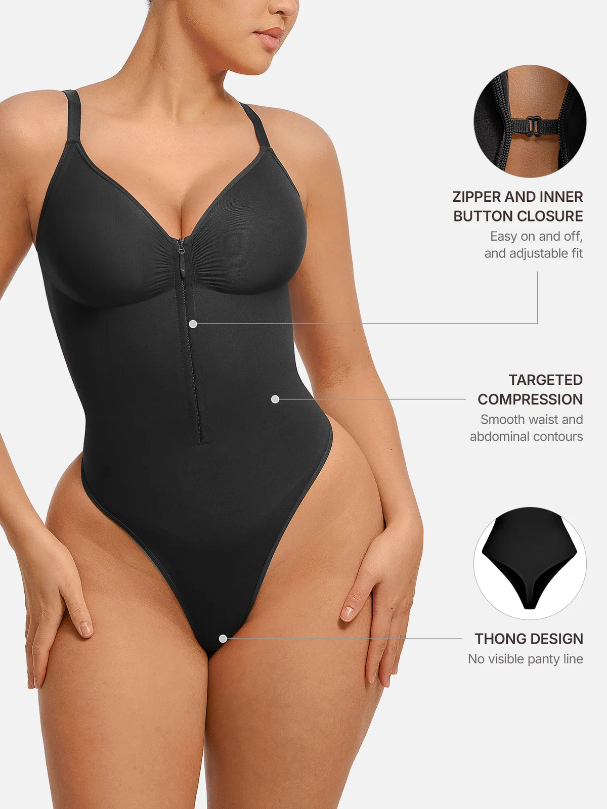 Tummy Control Seamless Zipper Bodysuit [BOGO]