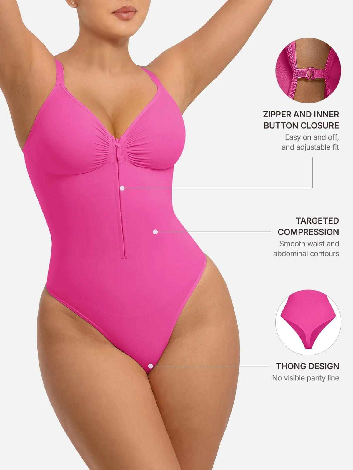 Tummy Control Seamless Zipper Bodysuit [BOGO]