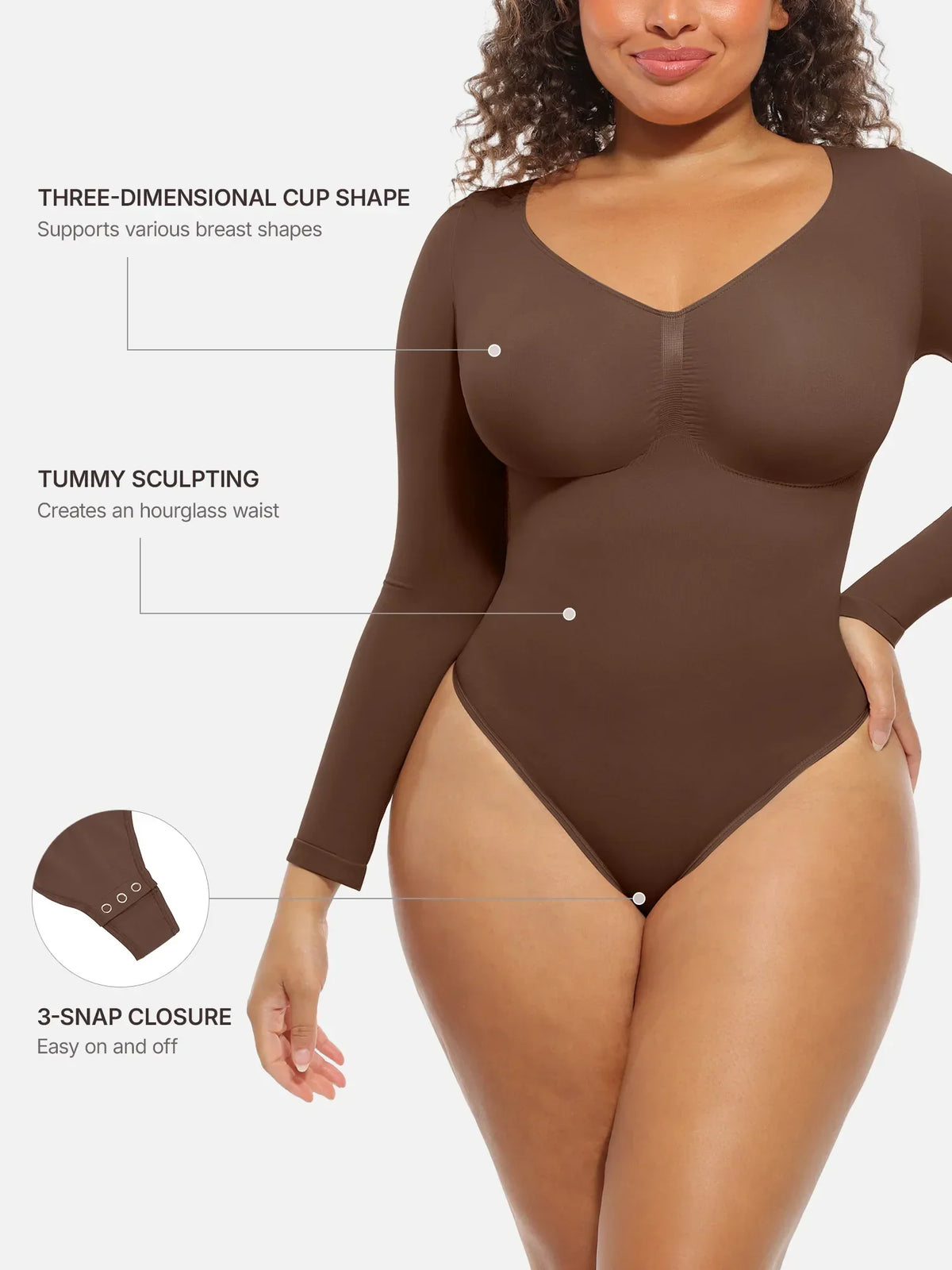 Seamless Supportive Long Sleeve Tummy Control Bodysuit [BOGO]