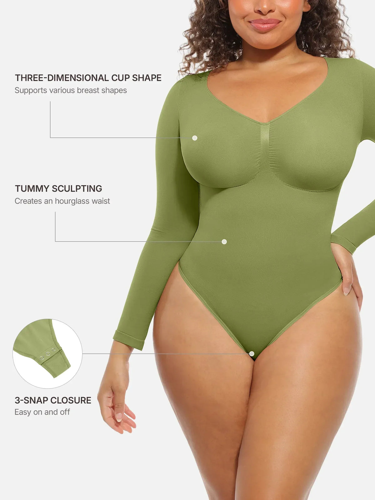 Seamless Supportive Long Sleeve Tummy Control Bodysuit [BOGO]
