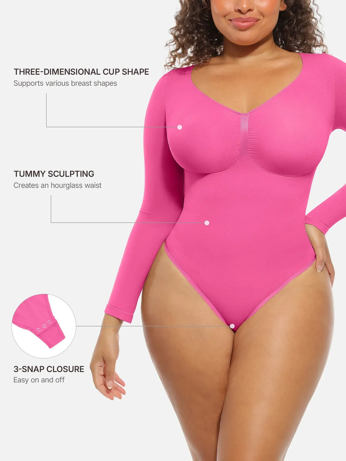 Seamless Supportive Long Sleeve Tummy Control Bodysuit [BOGO]