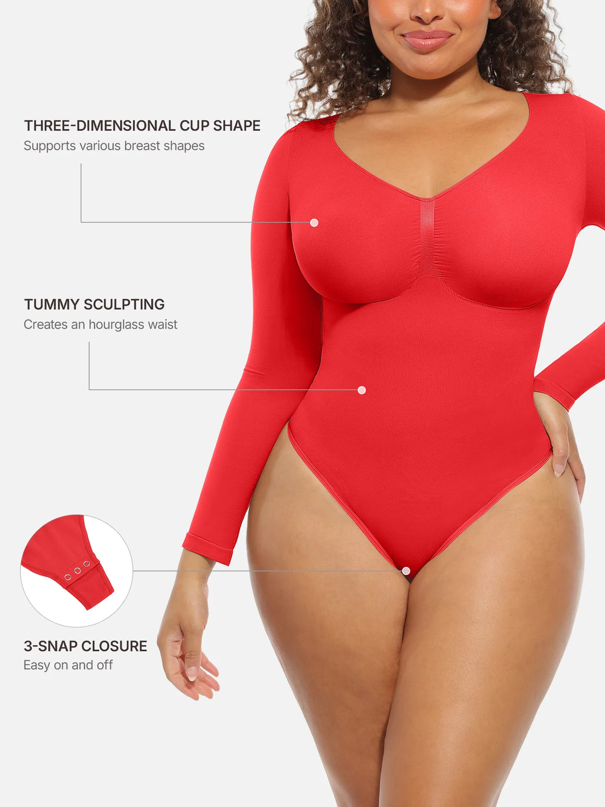 Seamless Supportive Long Sleeve Tummy Control Bodysuit [BOGO]