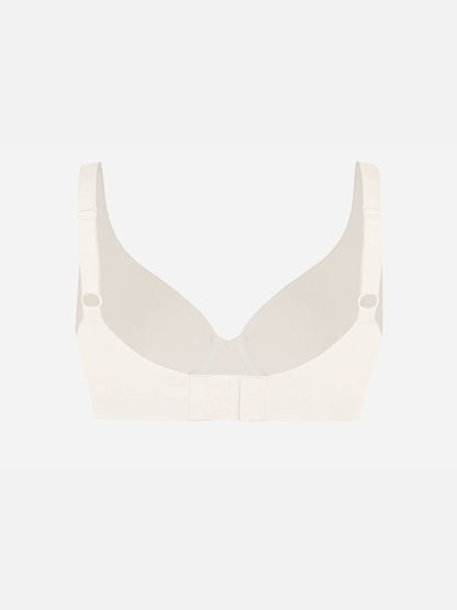 Adjustable-Strap Underwire V-neck Bra