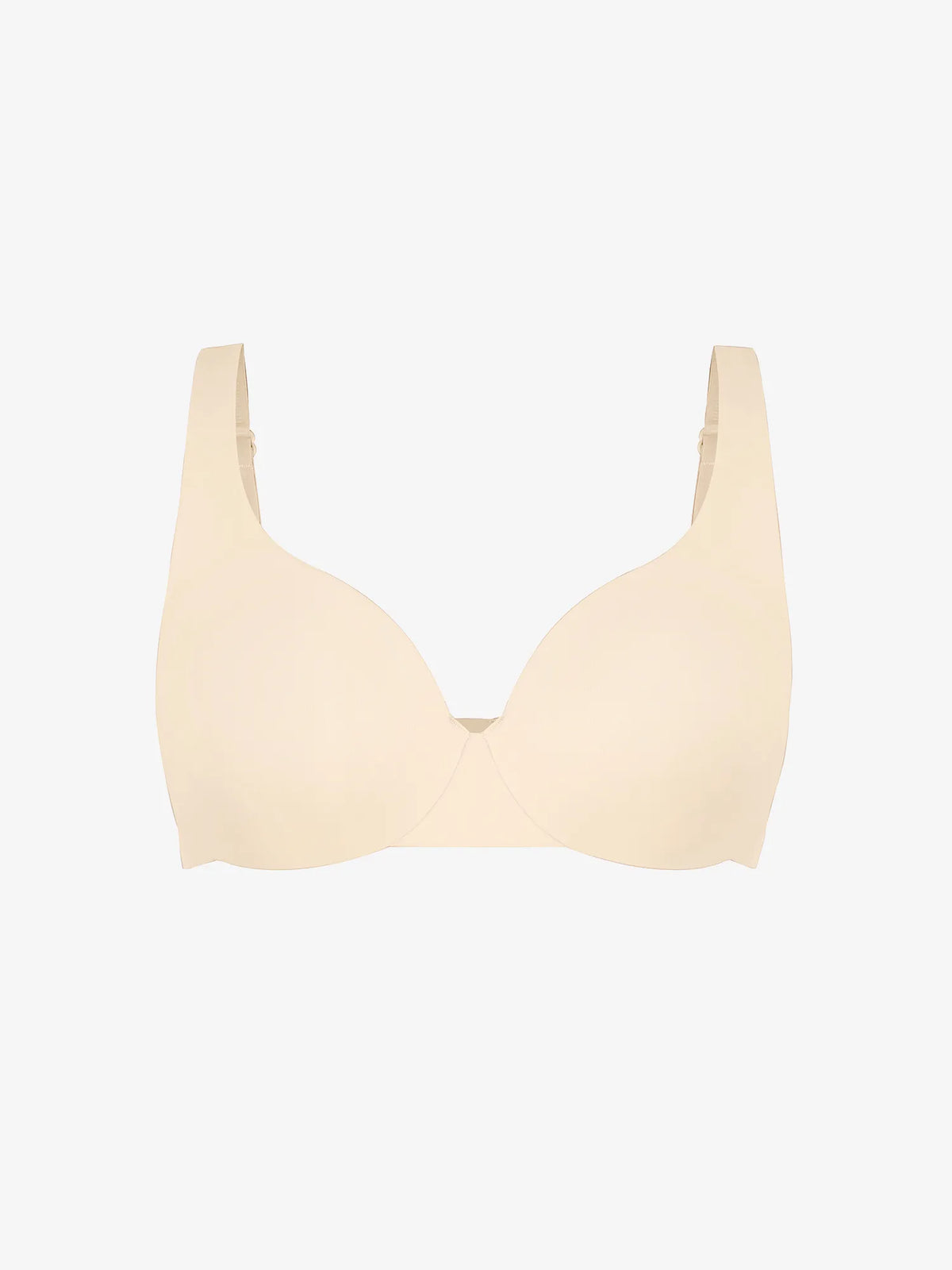 Adjustable-Strap Underwire V-neck Bra