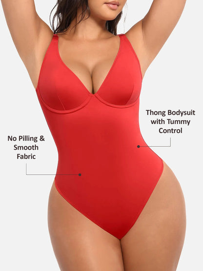 V-Neck Tummy Control Bodysuit