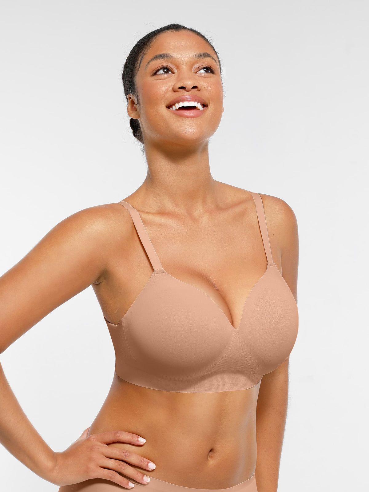 Wireless Seamless Push-Up V-neck Bra