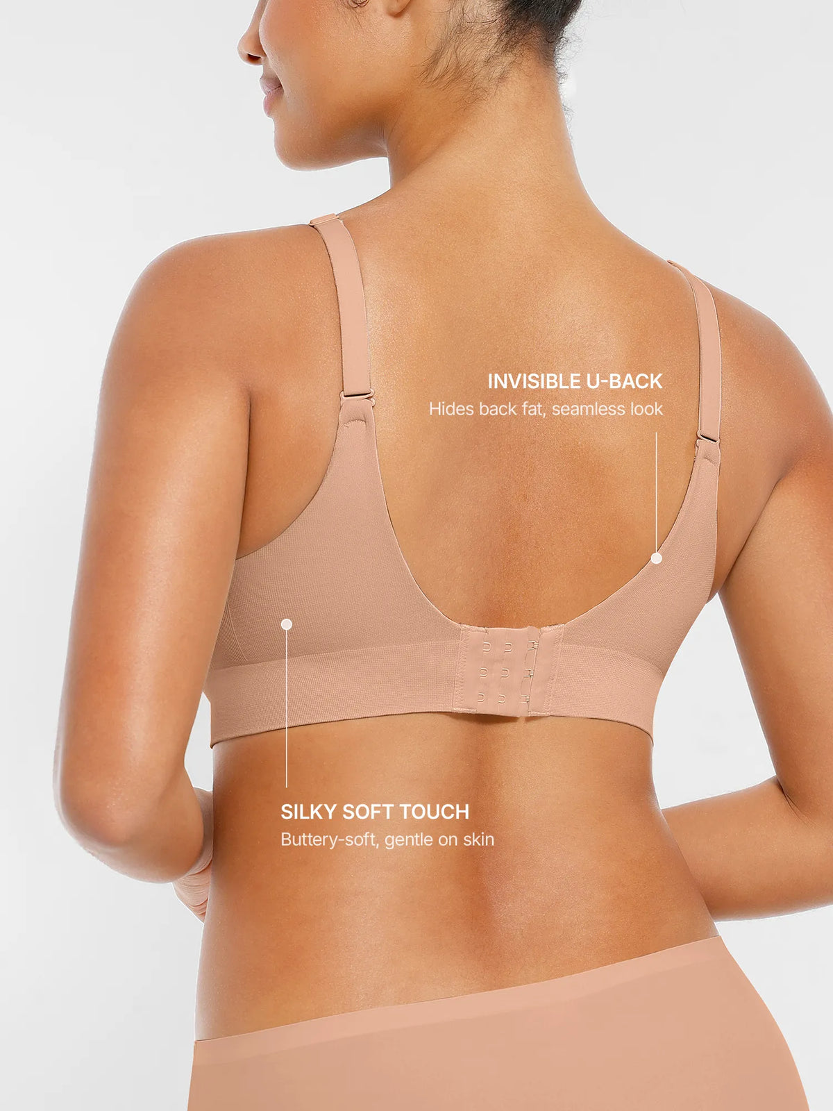 Wireless Seamless Push-Up V-neck Bra