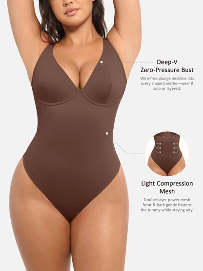 V-Plunge Support Bodysuit