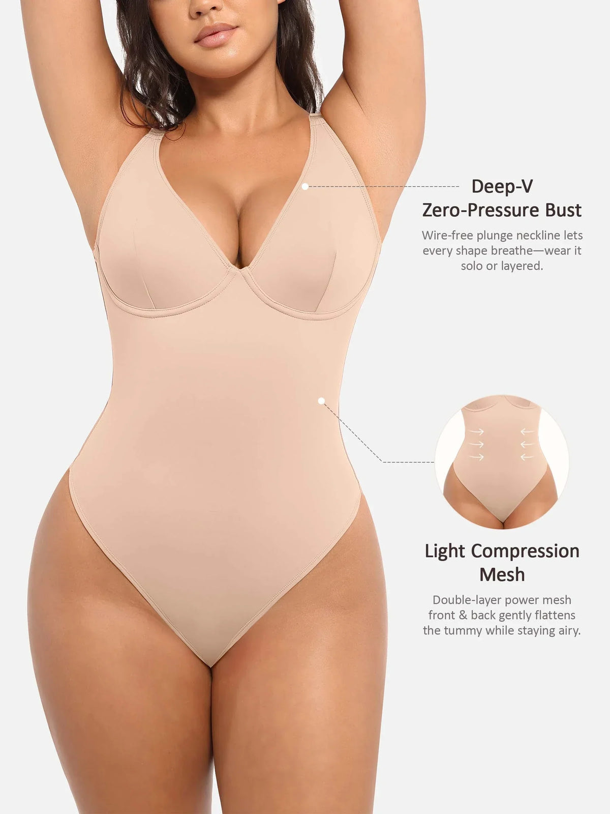 V-Plunge Support Bodysuit