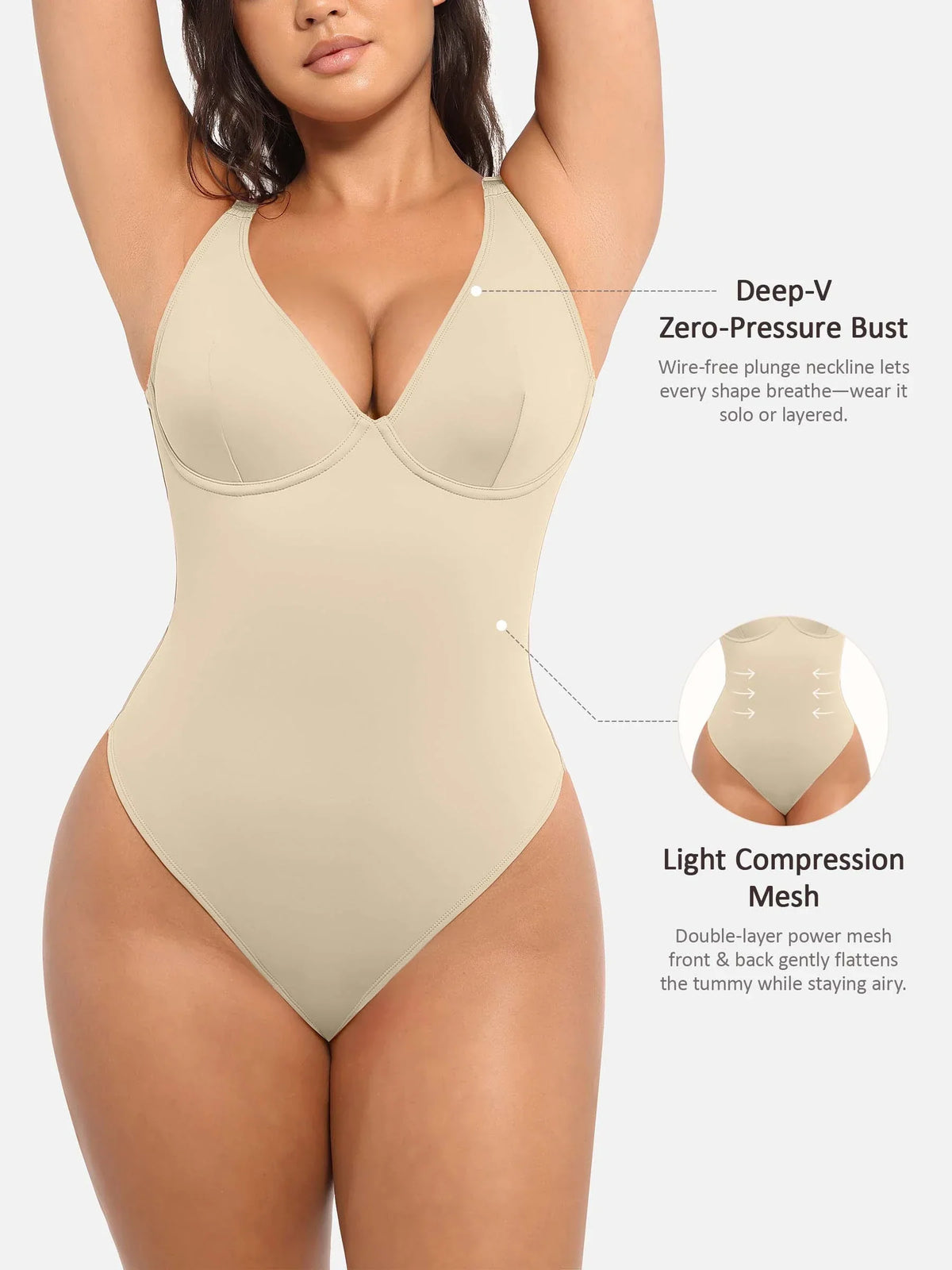 V-Plunge Support Bodysuit
