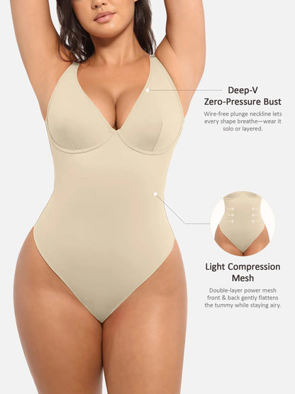 V-Plunge Support Bodysuit