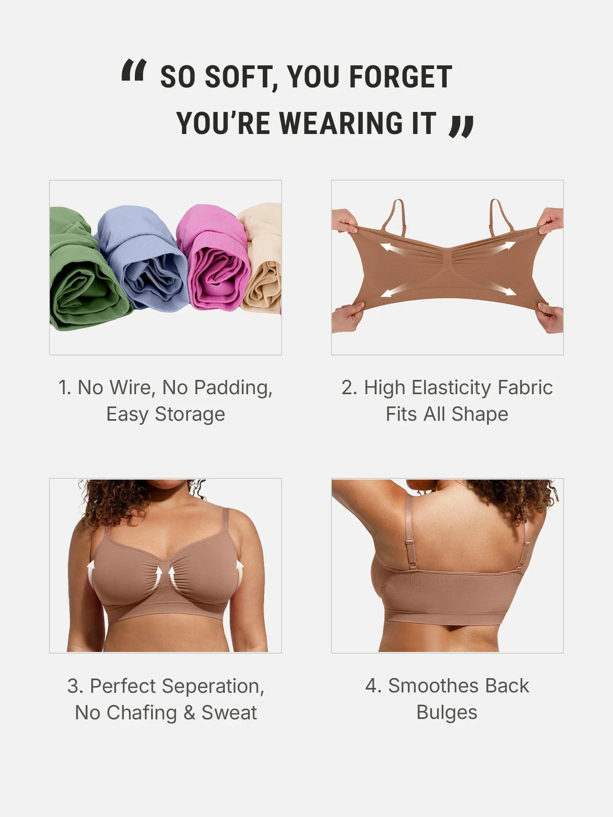 Comfort Wireless Support Seamless Bra